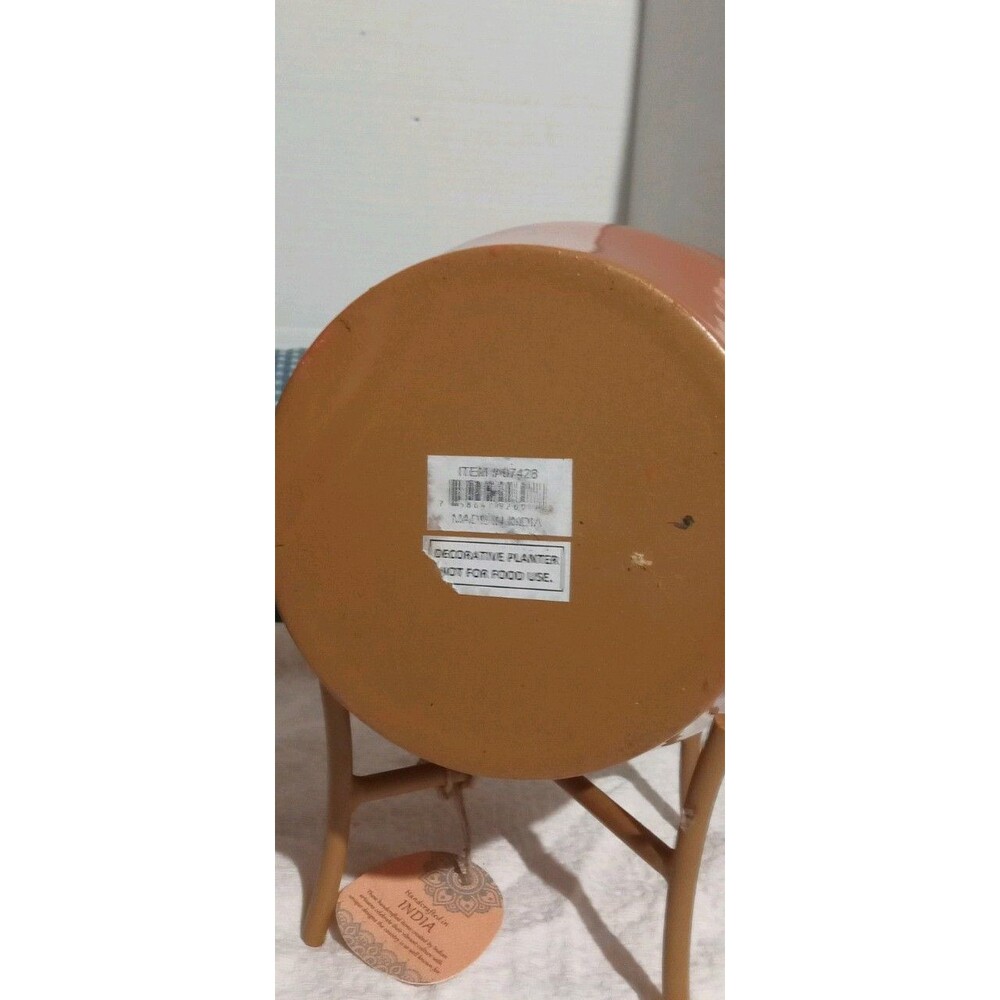 Planters Set of 2 Metal Planters with Stands Copper-Colored Gold-Tone - Picture 5 of 7